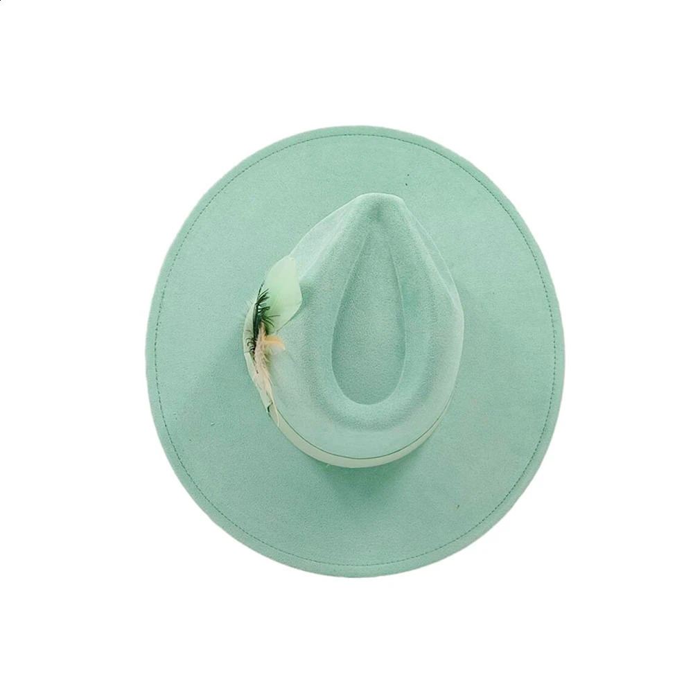 suede fedora hats for men and women bow accessoriescolorful retro wide-brimmed church hatsjazz panama hats 250228