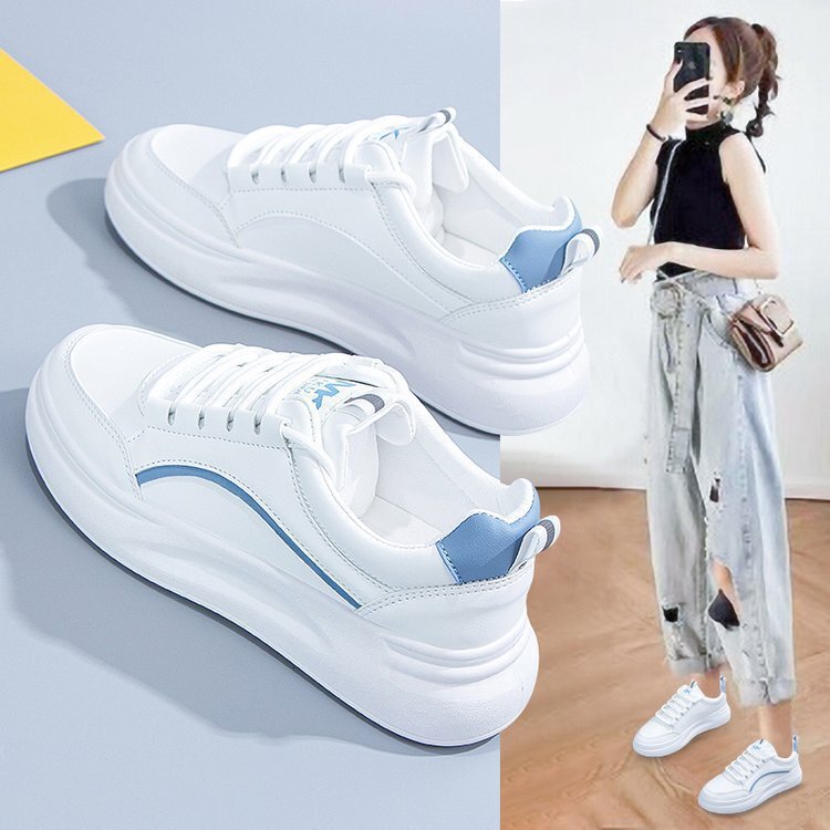 2025 New White Shoes For Women s Designers Summer Breathable Fashionable Multi Functional Leather Thick Soled Casual Outdoor Board Shoes