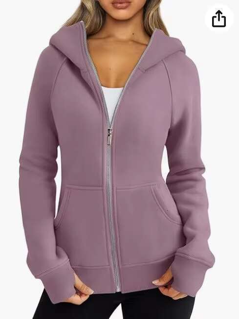Casual Zip-Up Hoodie With Long Sleeves Anti-Wrinkle And Ed Women's Jacket