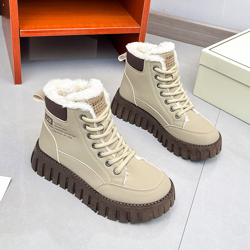 Cotton thickened new high top warm boots with thick soles comfortable and lightweight plush designer s new women's boots multifunctional anti sli