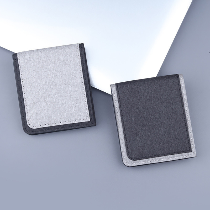 Ship from US Fashion Id Short Wallet Solid Color Men Canvas Purse Multiple Card Slots Clutch Bag Tile Slim Coin Monedero Mujer 250228FBB