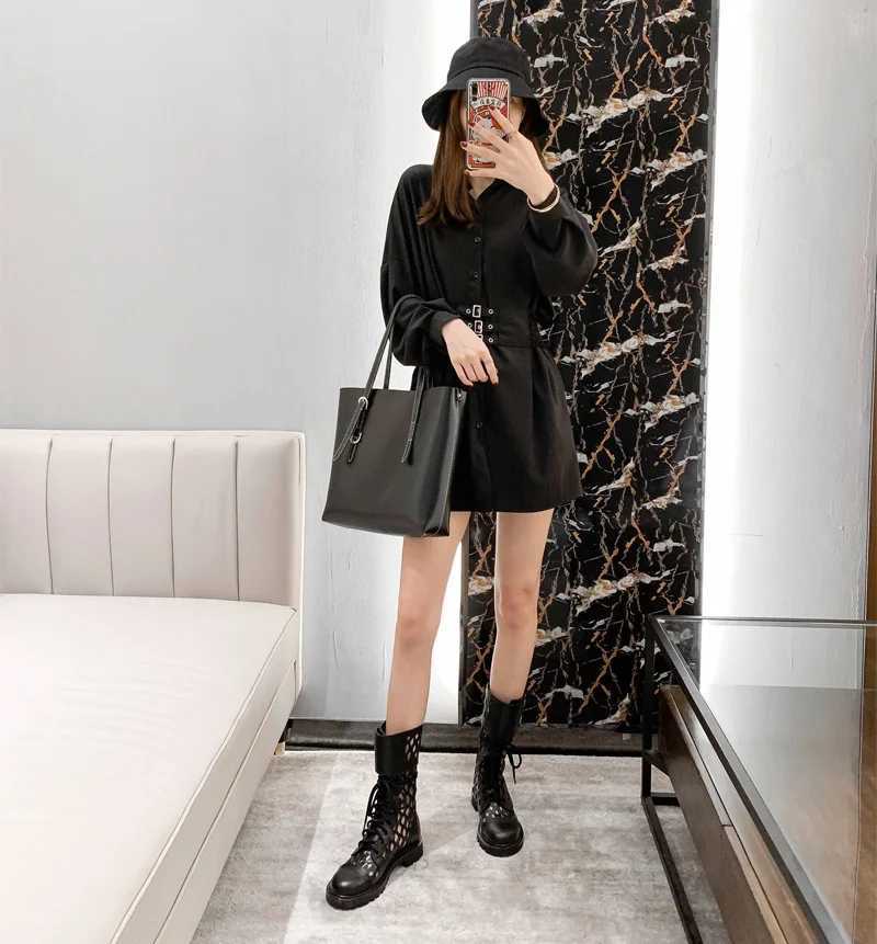 2021 Spring Autumn Fashion Boots Womens Summer Cool Edition White Medium Boots Leather UK Single Boots Q230 Z250303