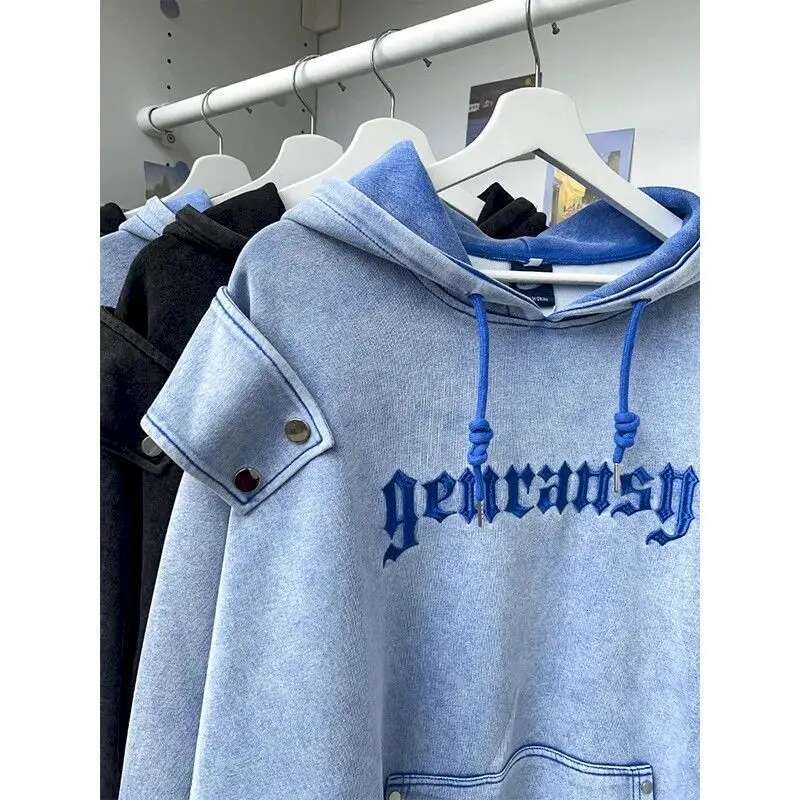 Oversized Hoodies Women Fashion Design Couples Hoodie American Vintage Casual Letter Printied Hooded Coats Autumn Trend Jackets