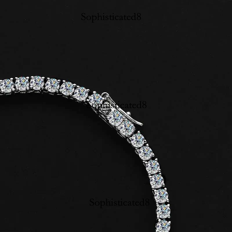 Halaile D Color Full Moissanite S Sterg Sier Tennis Necklace with GRA Fine jewelry Men Women's Wedding Neck chain