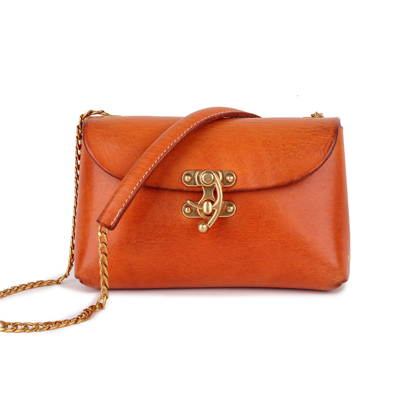 Niche Women's Leather Sloping Top Layer Plant Tanned Cowhide Small Square Bag Artistic One Shoulder Phone Bag Designer Handbag