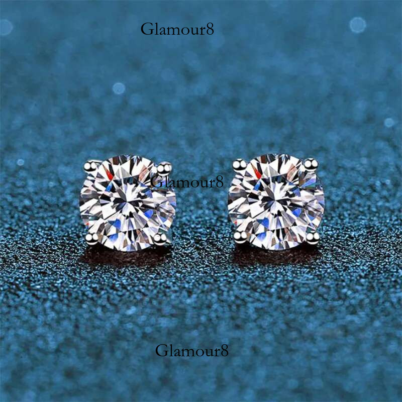 0.1-3CT Test Passed Moissanite Earrings for Men Women S Sier Platinum Plated Bride Wedding Dia Studs GRA