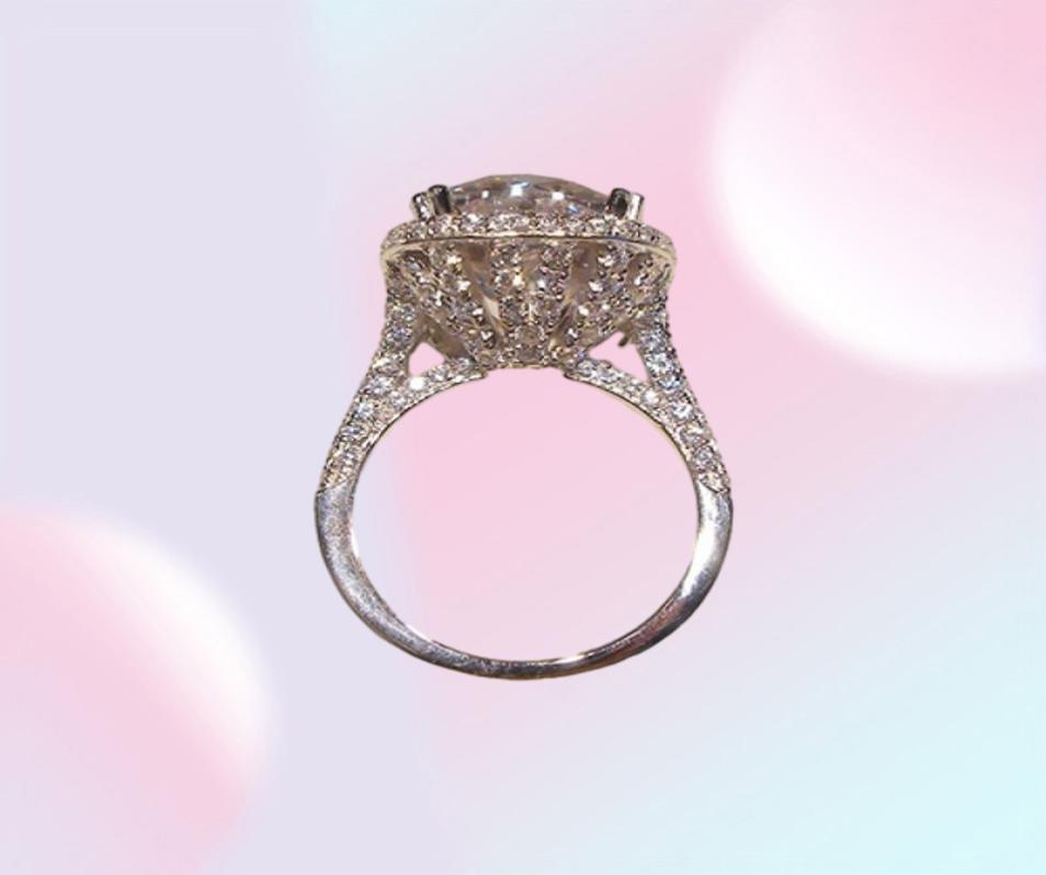 Luxury 8ct Diamond Ring 14K White Gold Jewelry Moissanite Court Engagement Wedding band Rings for Women Bridal Party accessory LJ25662984