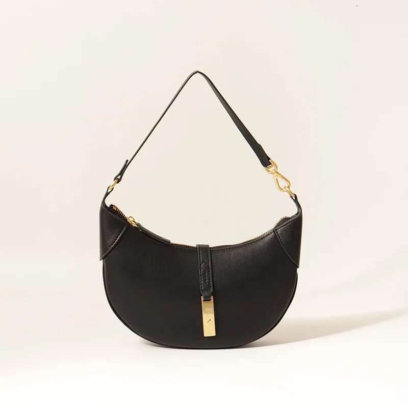 New Women's One Shoulder Genuine Leather Large Hobos Underarm Bag Half Moon Design Ladies Handbags