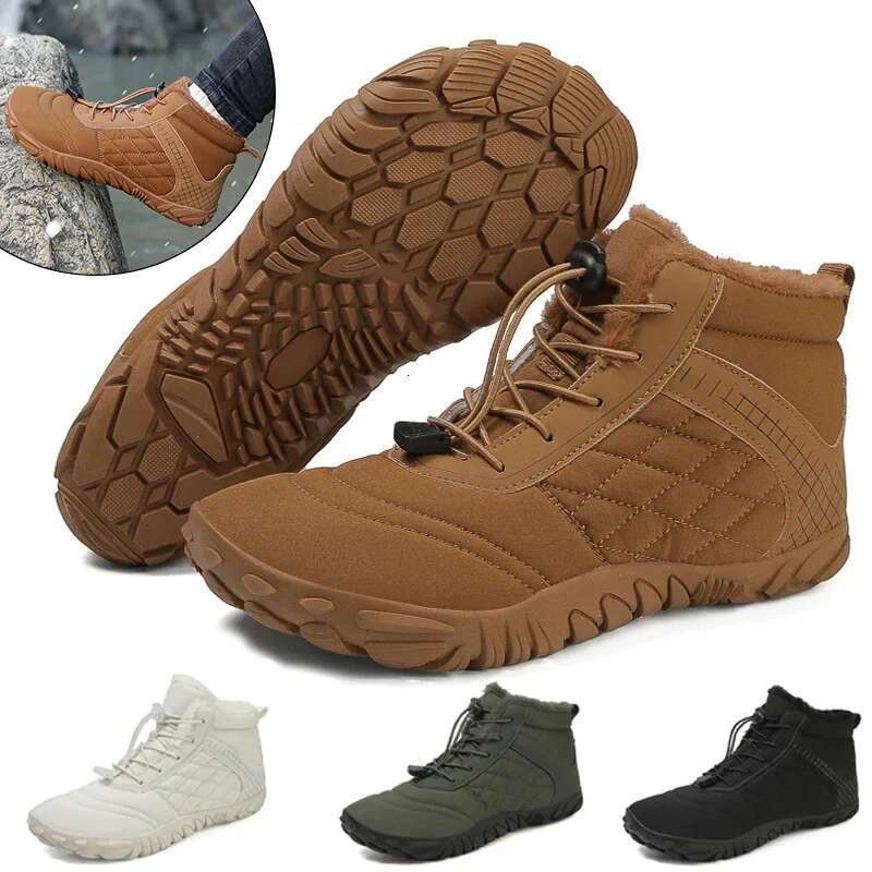 Brand New Winter for Men Women Snow BareFoot Outdoor Non-slip Warm Fur Casual Sneakers Plus Size Ankle Boots Hiking Shoes