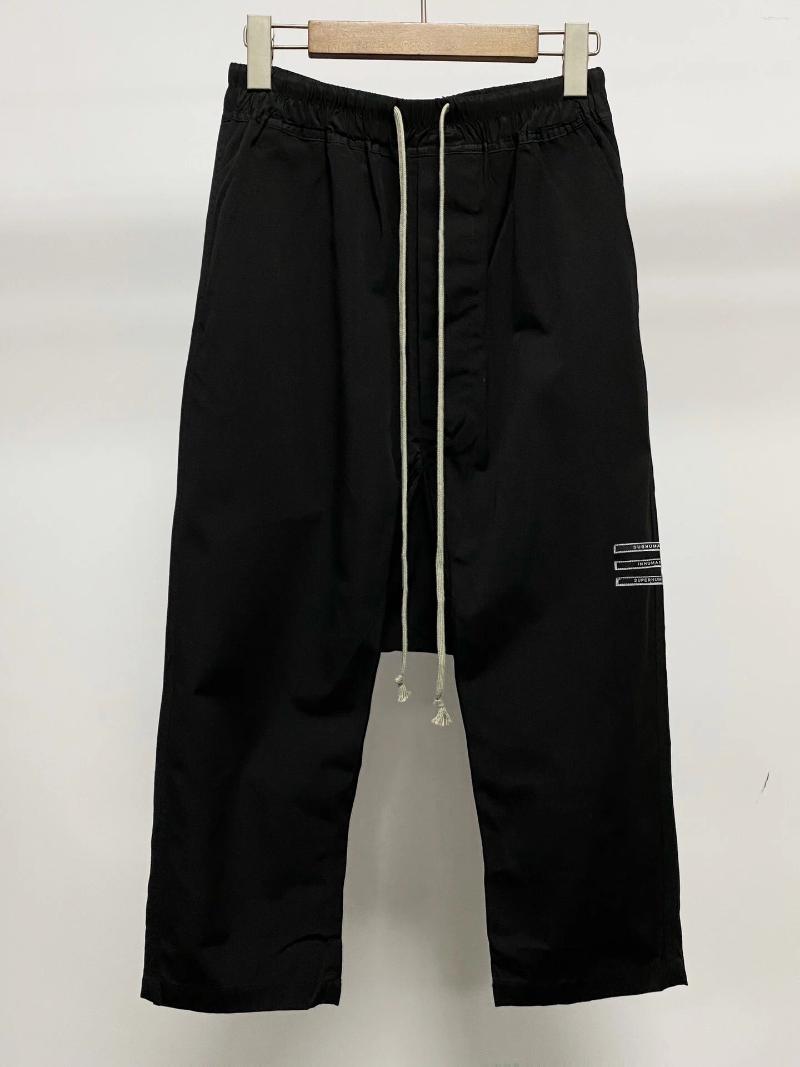 Mens Jeans Owen Seak Men Cargo Harem Calf-Length Pants Gothic Casual Summer Cross Lightweight Solid Loose Black Short Size XL