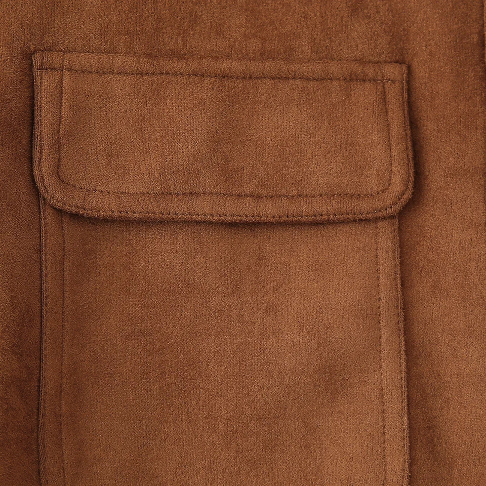 PB ZA autumn womens clothing style simple and highend slim fit short lapel suede jacket 250228