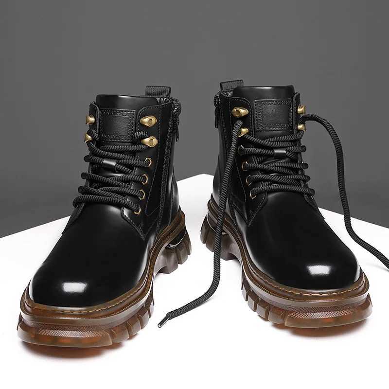 British leather platform mens boots fashion casual luxury work shoes mens autumn winter new designer foot mens boots Z250303