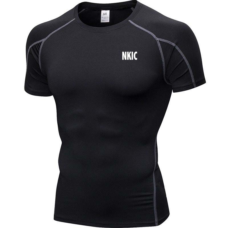 Men's Brand T Shirt Outdoor Training Fitness Gym Jogging Running Sweatshirt Man Compression Shirts Tight Elastic Breathable Plus Size S-2XL