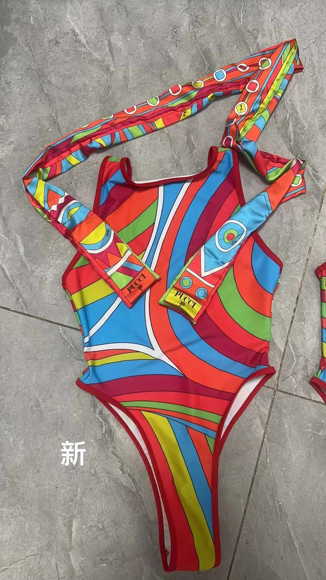New Summer Trend Color Cute Fashion Design Lace-Up One-Piece Swimsuit