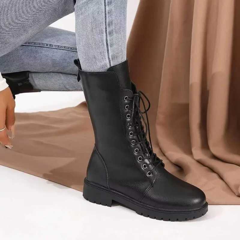 Womens Designer Knight Boots Autumn Winter Fashion Lace Side Zipper Ankle Boots Womens Platform Shoes Bota De Vaqueiro Z250303