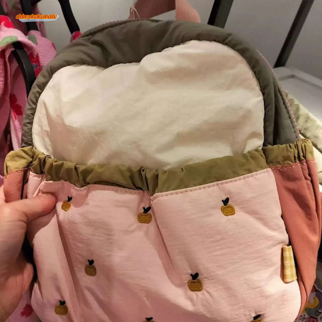 Personalized Children's Shoulder Color Matching Cute Apple Embroidery Kindergarten backpack Baby Mini Lightweight Travel Bag #ddmykukumalu