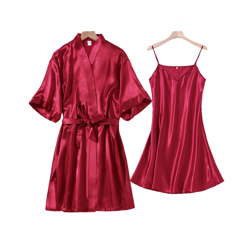 B741-New style pajamas for women in summer thin suspenders imitation silk nightdress sexy ice silk vest ladies bottoming skirt outer wear