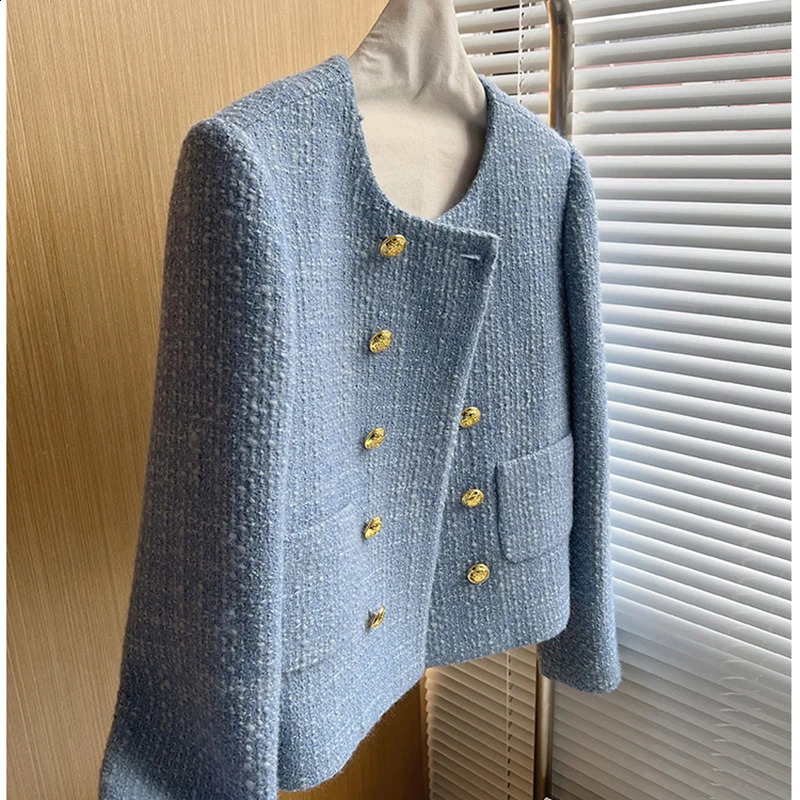 ner Fashion Winter Autumn Women Casual Short Jackets Coat Elegant Small Fragrance Lady Double Breasted Outwerwear 250228