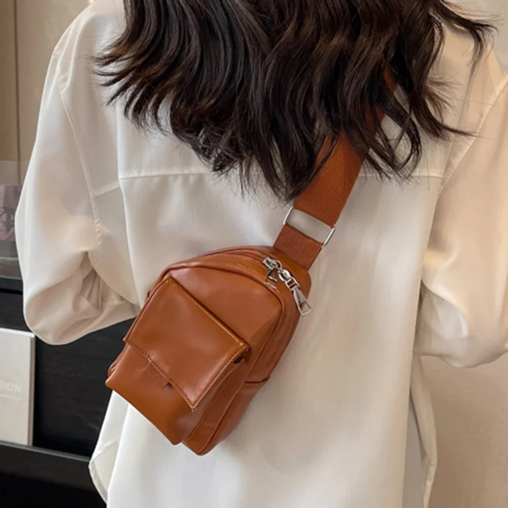 Ship from US Womens Chest Bag Black Color Nylon Bags for Women Good Quality Shoulder Casual Crossbody Fashion Female 250303FBB