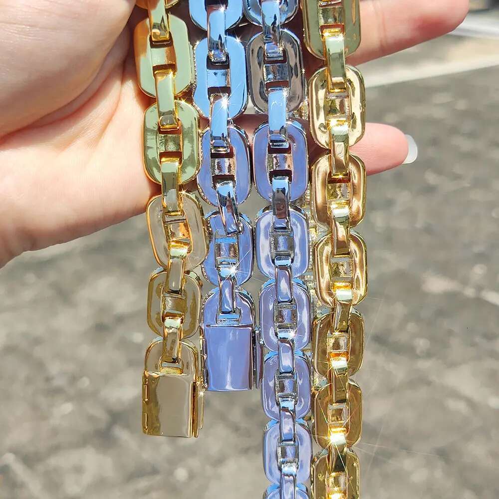 15mm Mens Cuban k Chain Two Stone Iced Out Thick Pig Nose Necklace for Women Bg CZ Hip Hop Jewelry Drop Shipping