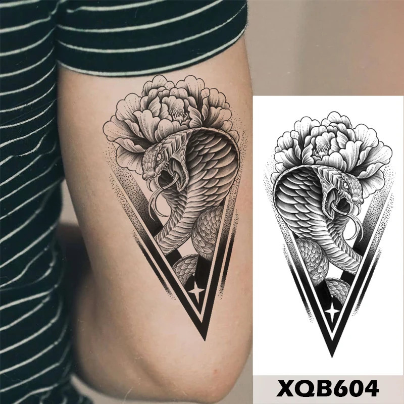 Long Lasting Butterfly Wolf Totem Black Waterproof Temporary Tattoo Body Art Arm Sticker for Women Men and Girl 250219