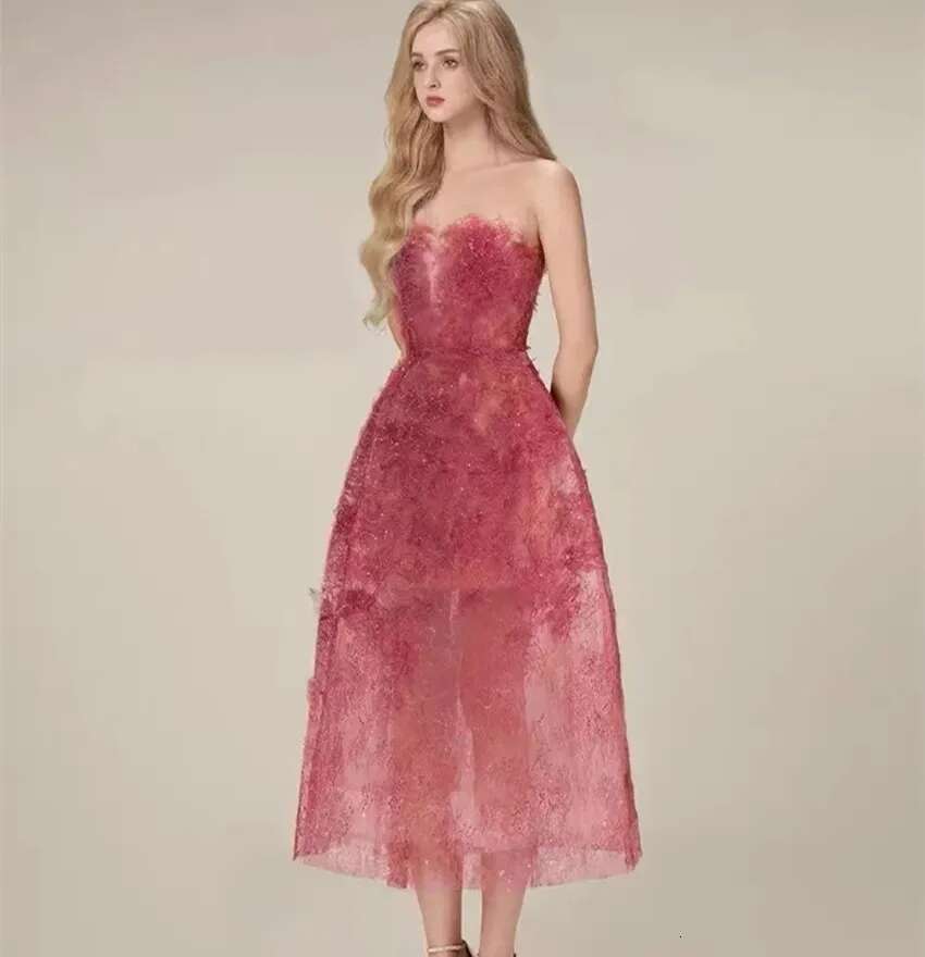 Runway Women's Party Dress Fashion Designer Summer O Neck Sleeveless Patchwork Lace Mesh Ral Sequin Prom Long Vestidos