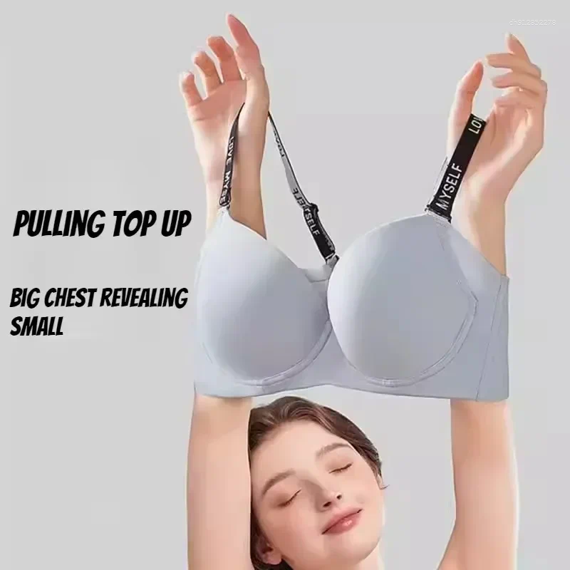 Bras Top Up Bra Seamless Womens Push Underwire Female Solid Minimizer Lingerie T-shirt 34 36 38 40 42