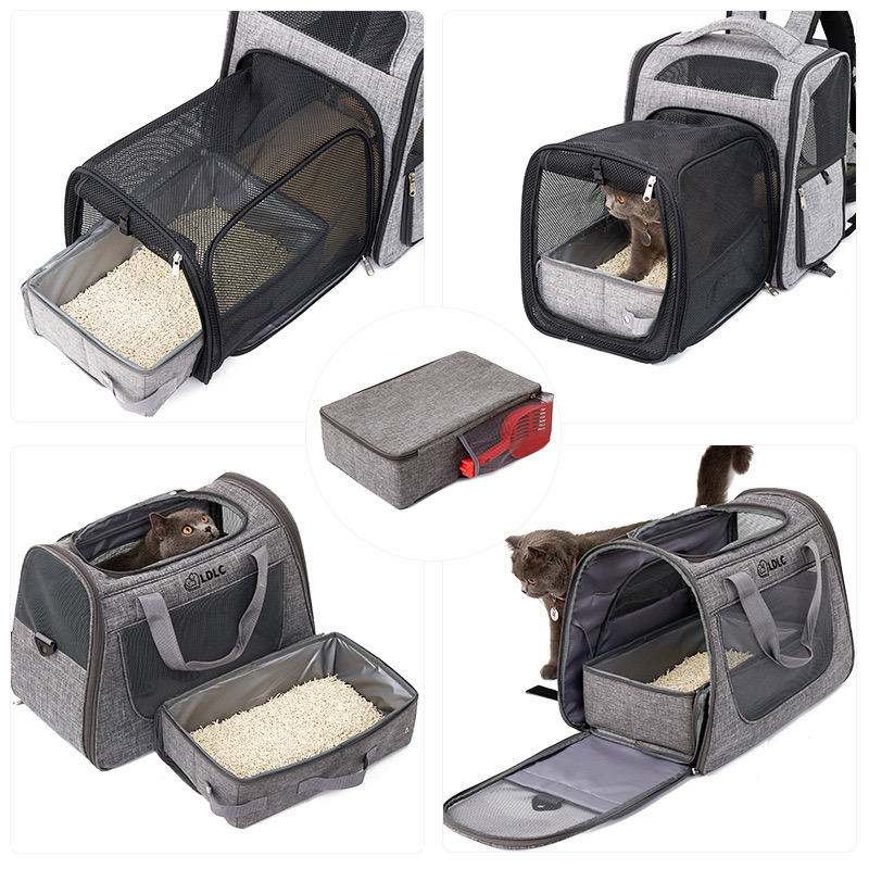 Foldable travel litter box Oxford Cloth Go out portable Pet bag Inside Mobile cat toilet