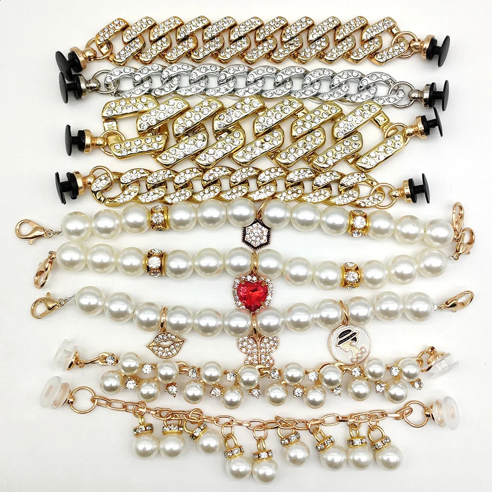 1 piece of metal pearl chain gold diamond set with sandal buckle accessories used for decorating girls gifts 250218