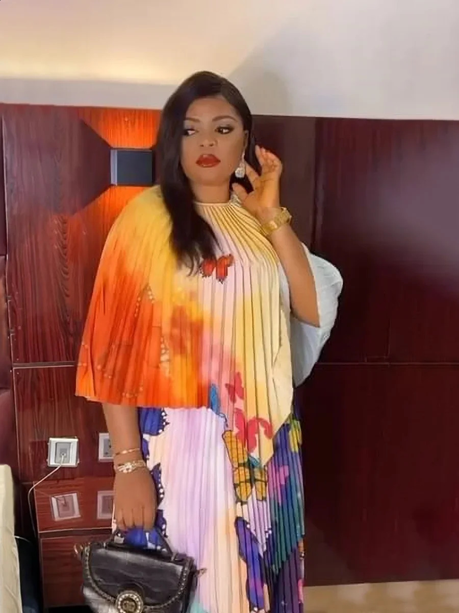 EGRM Large Size Miyake Fold Gradual Color Suit Bat Sleeve Shirt Louver A-line Skirt Two-piece Set Women 2024 Summer 9RM8723 250228