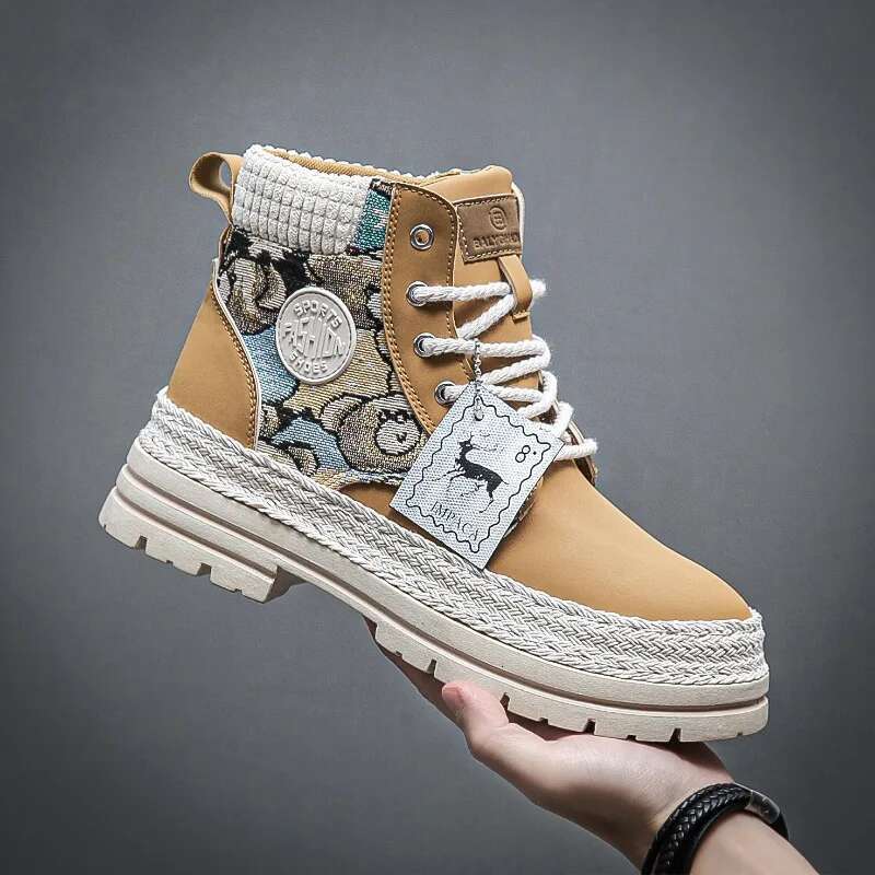 Brand Men's Women Designer Ankle Spring Comfortable Wear-resistant High Top Boots Works Cowboy Shoes Botas Hombre