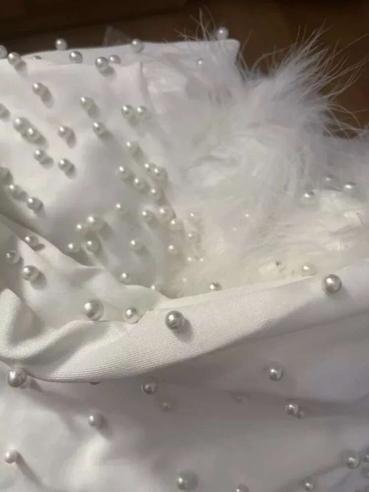 Feather Beading Party Dress For Women Sexy Off Shoulder Long Sleeve Elegant Bodycon Formal Event Evening Wedding Robes