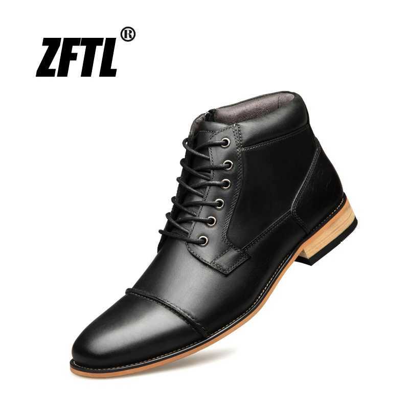 ZFTL new mens ankle boots handmade mens Chelsea leather mens boots lace mens casual high top mens boots large size 2023 Z250303