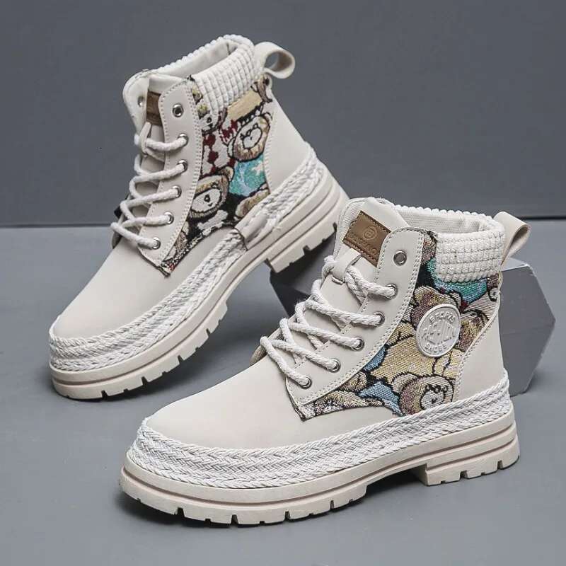 Brand Men's Women Designer Ankle Spring Comfortable Wear-resistant High Top Boots Works Cowboy Shoes Botas Hombre
