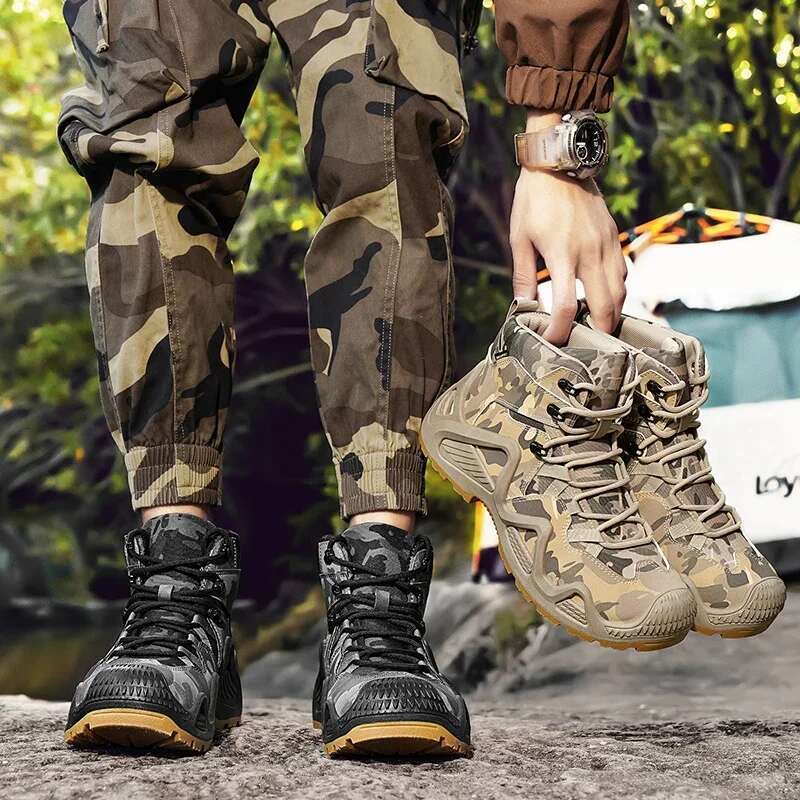 Anti Slip Wear-resistant Hiking Shoes Comfortable Desert Work Autumn Winter Platform and Ankle Boots, Men's Snow Boots