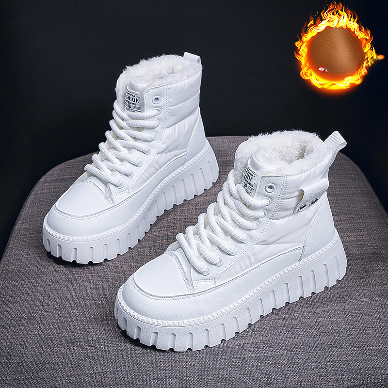 Designer s New Velvet And Mid Top Women's Shoes With Velvet High Cotton Shoes Thick Soled Warm Snow Boots Outdoor Multifunctional Casual Martin B