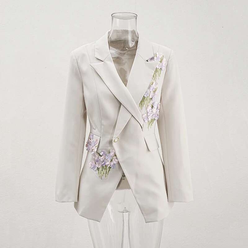 DEAT Fashion 2 Piece Set Women's Cross Deconstruction Ral Blazer High Waist Straight Full Length Pant Suit New