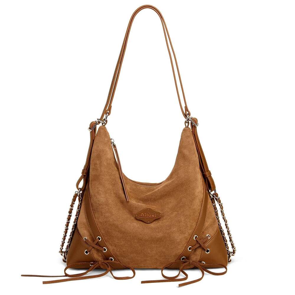 AII Vintage Suede Tote Bag Large Capacity Original Designer Maillard Backpack Multifunctional Fashion Handbag Christmas Gift