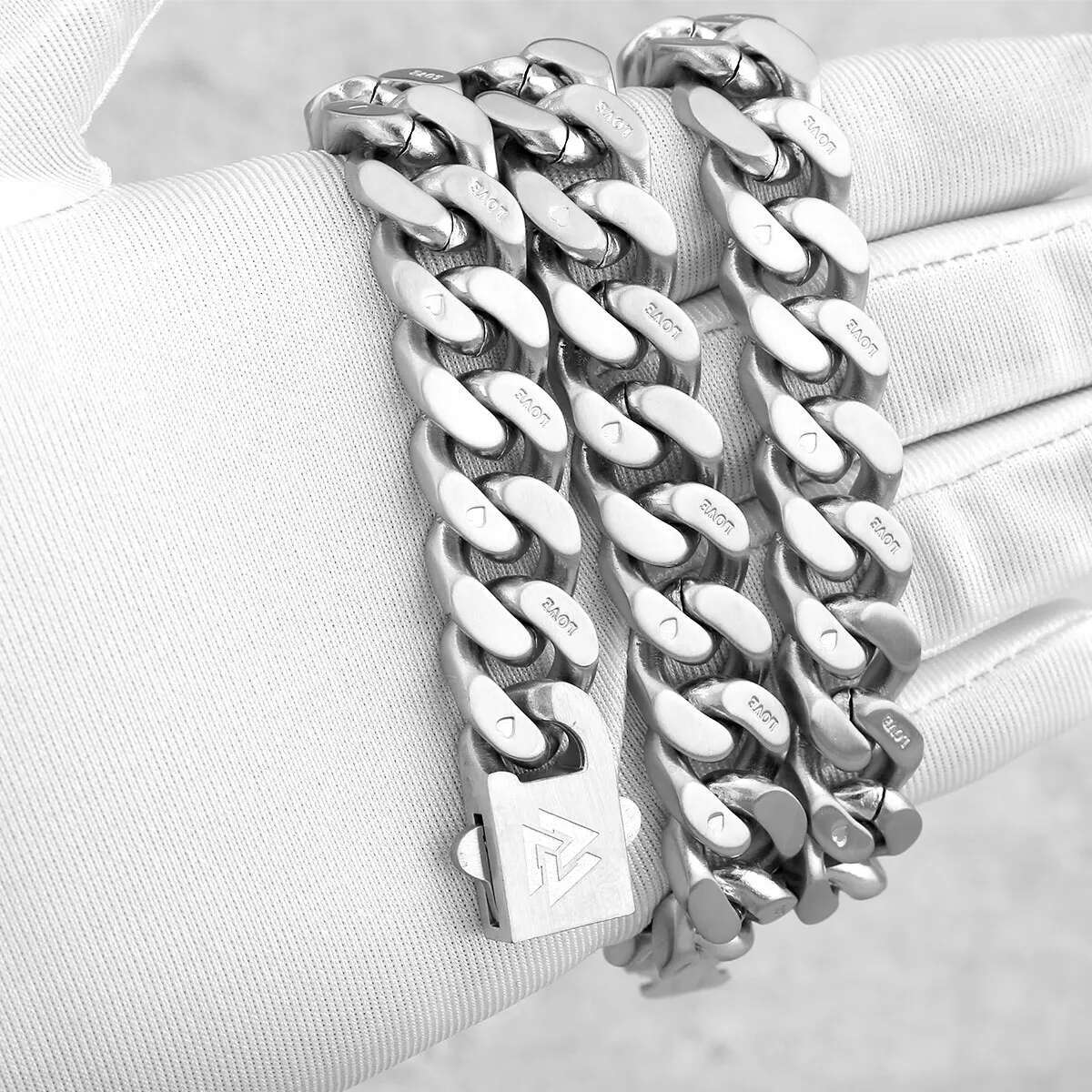 Original Design Men's Cuban Chain Fashion Punk Stainless Steel Thick Necklace Valknut Rune Biker Party Club Jewelry