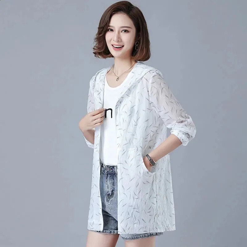 Women Jacket Spring Summer Thin Coat Oversized Womens Zipper Hooded Outwear Casual Loose Female Windbreaker 250228