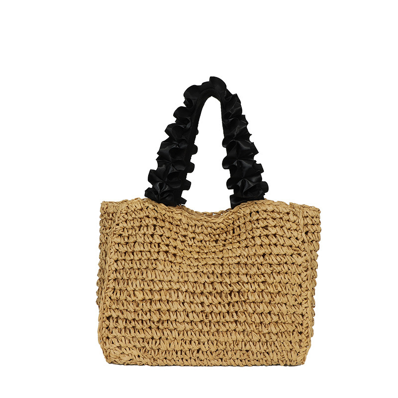 2025 Summer Straw Handbag Ins Wind Seaside Resort Handmade Woven Fashion Handheld Single Shoulder Underarm Bag #swissmilitary
