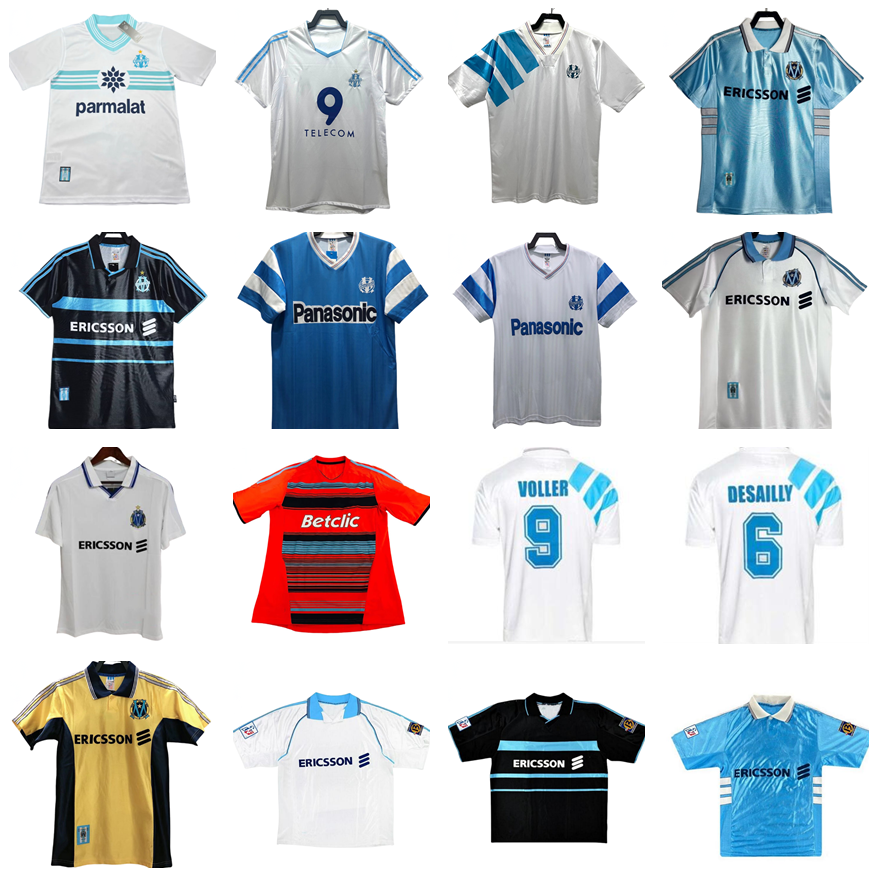 1990 1991 1992 1998 2011 2012 MarseilleES RAVANELLI retro soccer jersey 90 91 92 93 98 99 05 06 Pires RIBERY Drogba BOLI L.BLANC classic Maillot vintage football shirt