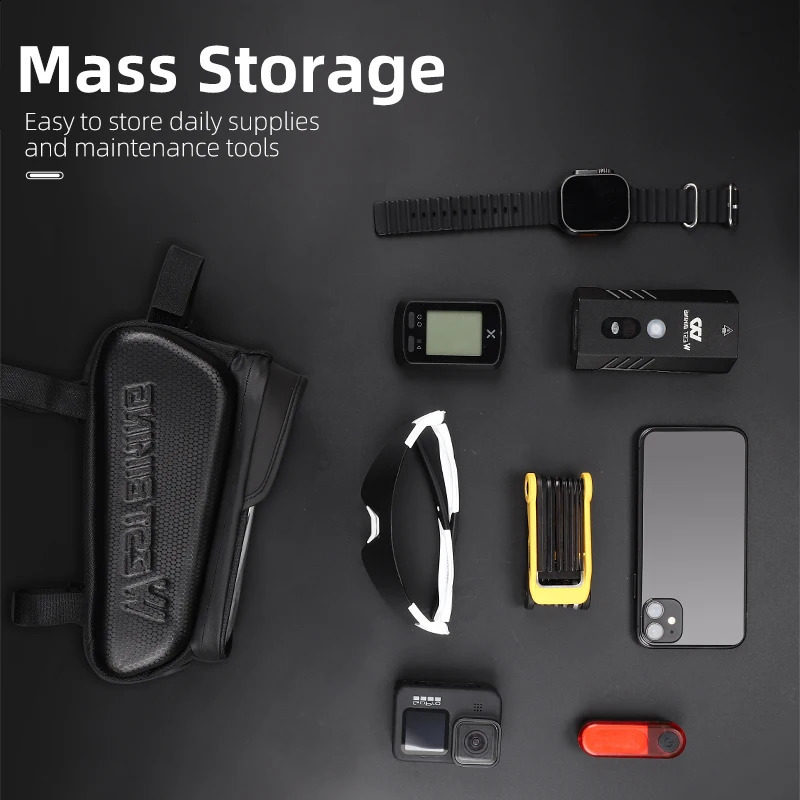 Ship from US WEST BIKING Bicycle Top Tube Bag Touch Screen Phone Waterproof EVA Road Bike Cycling Tool Holder MTB Accessories 250228FBB