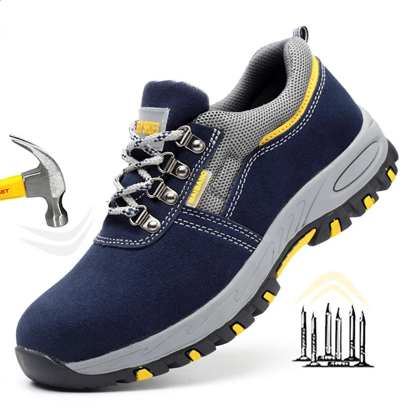 Mens Work leather Boot Safety Shoes Steel Toe Cap PunctureProof Sneakers Indestructible Men male 250219