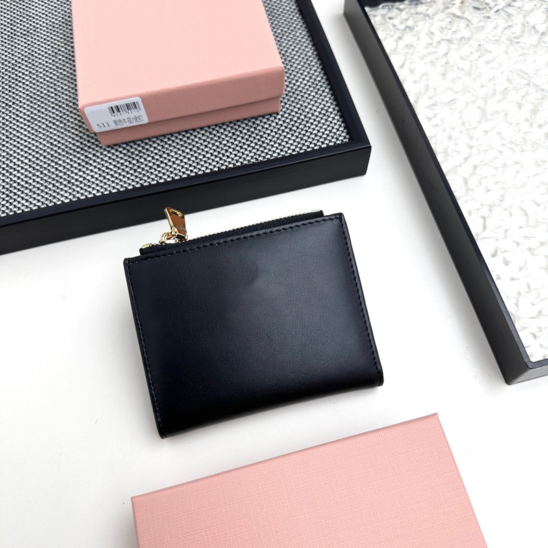 Designer button Wallets for Girl fashion Coin Purses Short Woman Leather Wallet