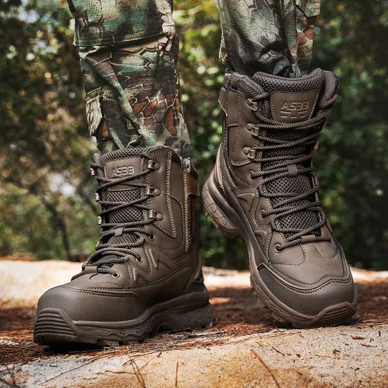 Mens Hiking Work Boots Non-Slip Lightweight Waterproof Outdoor Durable Shoes Outdoors Breathable Desert Boots Z250303