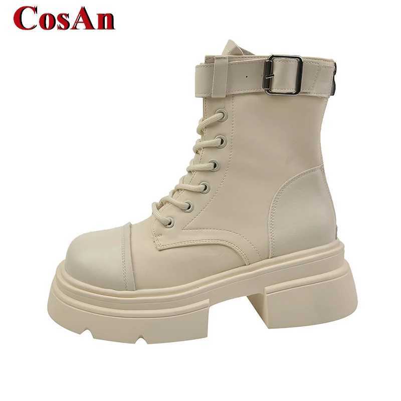 CosAn Boots Vintage Shoes Increase Flang Soft-Sold Daily Flat Base Cosplay Girl Female Woman New Spring Autumn Winter Z250303