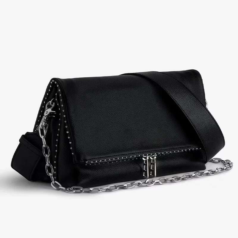 New Women Retro Crossbody Design Black Embroidered Ladies Shoulder Large Capacity Fashion Chain Envelope Bag
