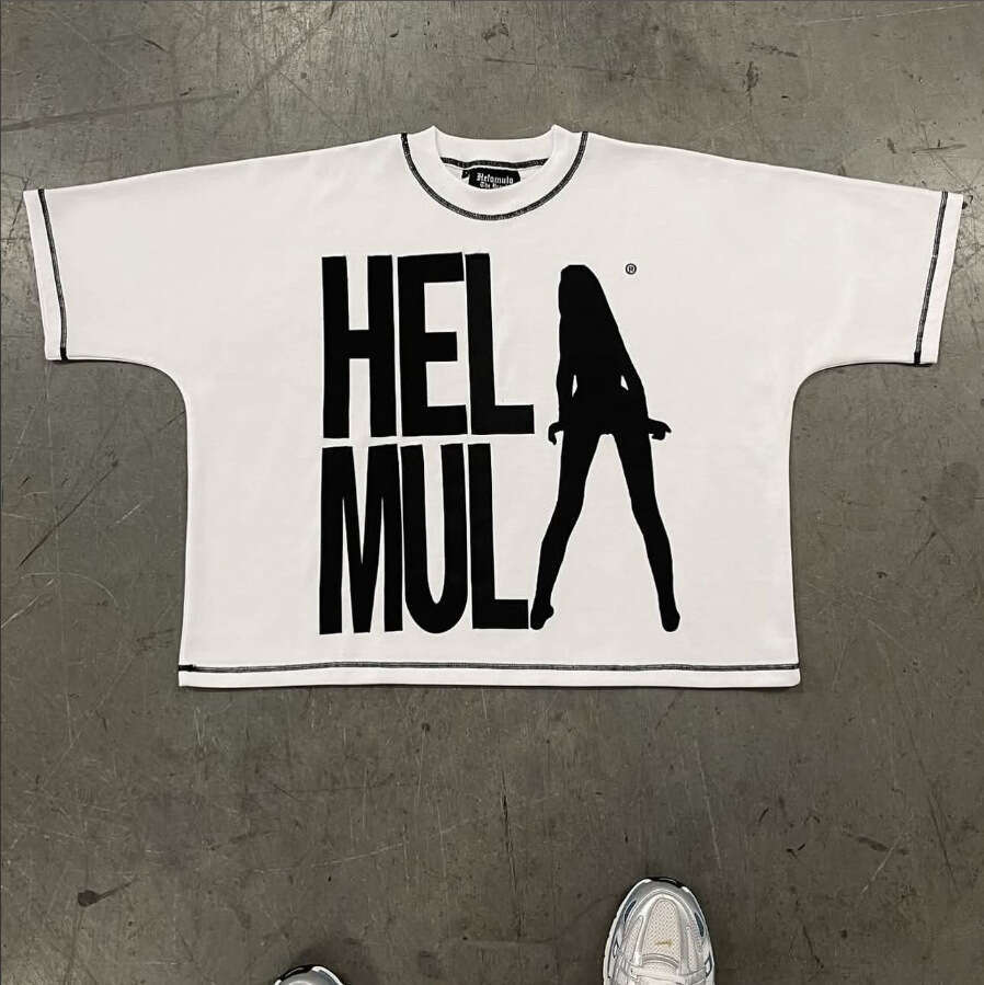 Trendy new personalized street letter print summer American T-shirt hip-hop style round neck loose short sleeved shirt