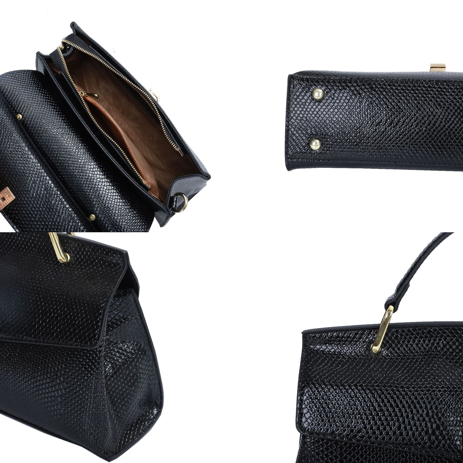 Designer 2025 Mom Crossbody Versatile, High End, Shiny Surface, Temperament, Snake Pattern Splicing Design, Handheld Shoulder Bag